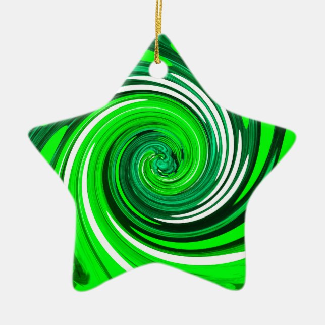 Green mix art ceramic tree decoration (Front)