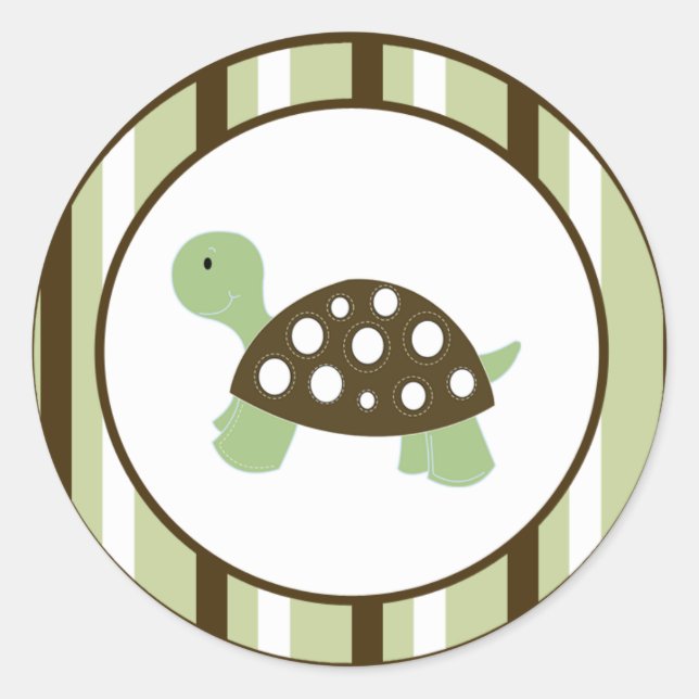 GREEN MOD DOT TURTLE Envelope Seals (Front)