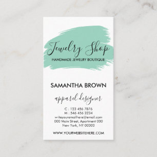 green Modern 5 Jewellery Care Instructions Business Card