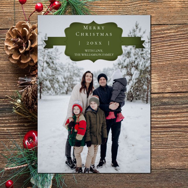 Green Modern and Simple Christmas Photo Card (Green Modern and Simple Christmas Photo Card)