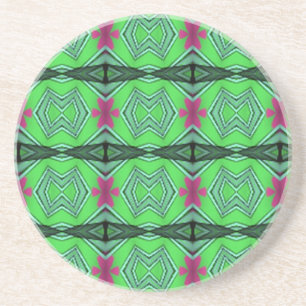 Green modern art coaster