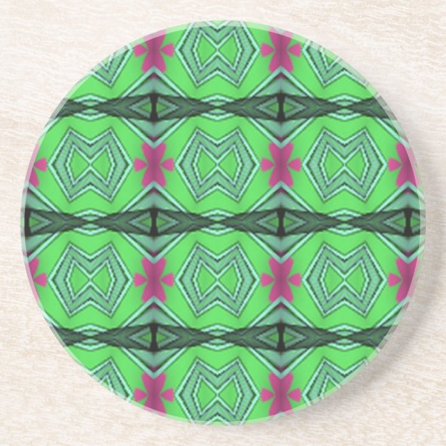 Green modern art coaster (Front)