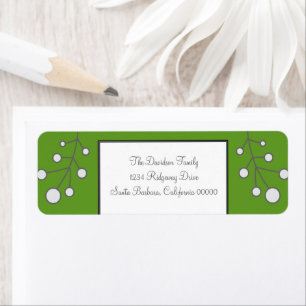 Green Modern Berry Holiday Address Labels