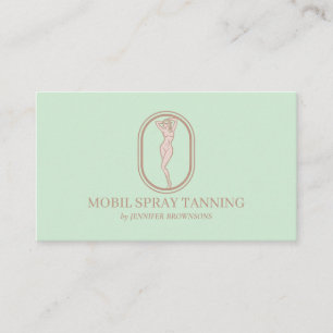 Green Modern Blush Spray Tan Body Skincare Business Card