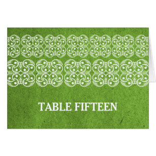 Green Modern Bohemian Table Number Card