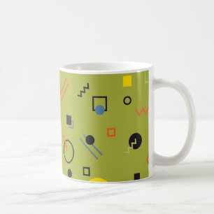Green, modern, cool, trendy, urban,Memphis pattern Coffee Mug