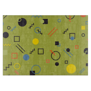 Green, modern, cool, trendy, urban,Memphis pattern Cutting Board