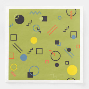 Green, modern, cool, trendy, urban,Memphis pattern Napkin