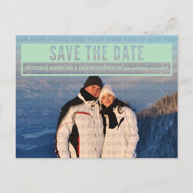 Green Modern Cut Out Save the Date Postcard (Front)