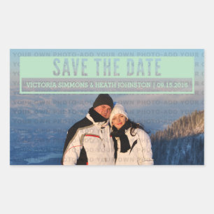 Green Modern Cut Out Save the Date Stickers