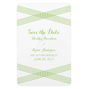 Green Modern Deco Save the Date Magnet