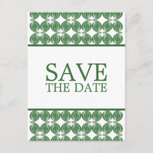 Green Modern Deco Save the Date Postcard