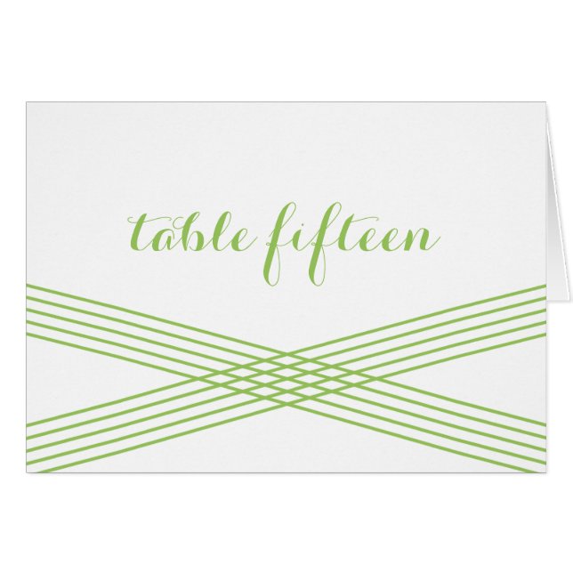 Green Modern Deco Table Number Card (Front Horizontal)