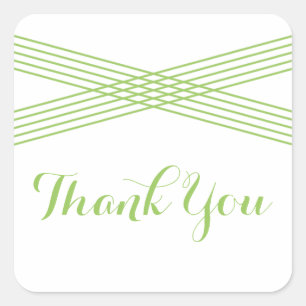 Green Modern Deco Thank You Stickers