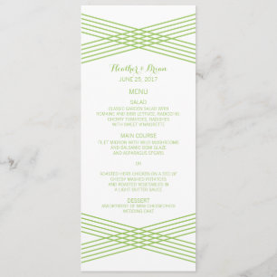 Green Modern Deco Wedding Menu