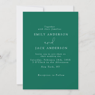 green Modern Elegance Chic Wedding Invitation