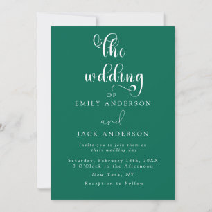 Green Modern Elegance Chic Wedding Invitation