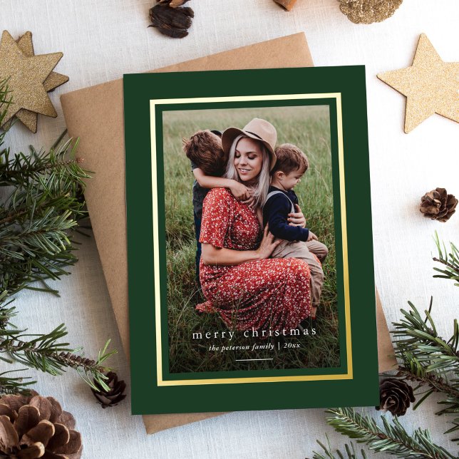 Green Modern Elegant Frame Simple Merry Christmas (Creator Uploaded)