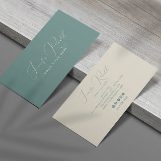 Green Modern Elegant Minimalist Business Card