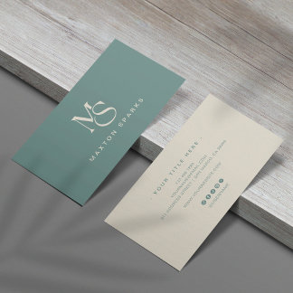 Green Modern Elegant Minimalist Business Card