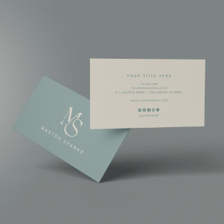 Green Modern Elegant Minimalist Business Card