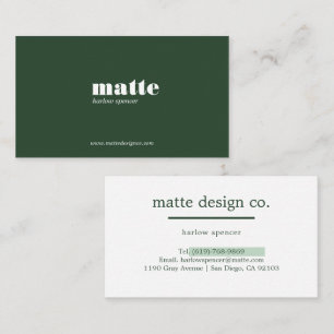 Green Modern Elegant Minimalist Professional Business Card