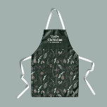 Green modern elegant watercolor botanical rustic a apron<br><div class="desc">Green modern elegant rustic watercolor dried botanical floral muted colours holiday Christmas design.</div>