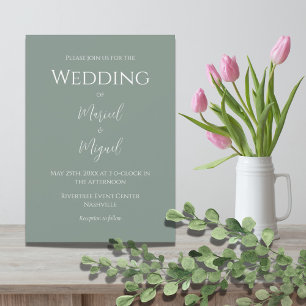 Green Modern Elegant Wedding Invitation