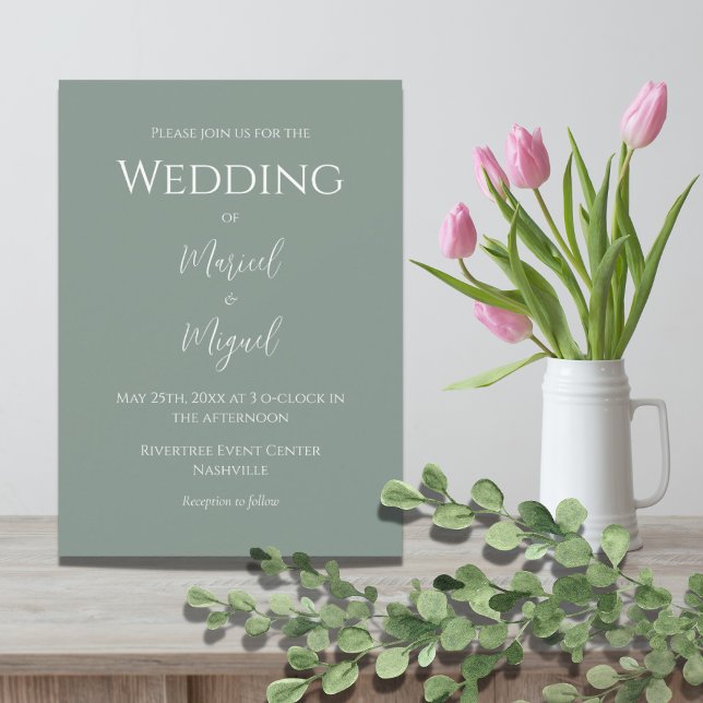 Green Modern Elegant Wedding Invitation (Creator Uploaded)