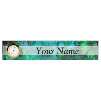 Green modern floral nameplate