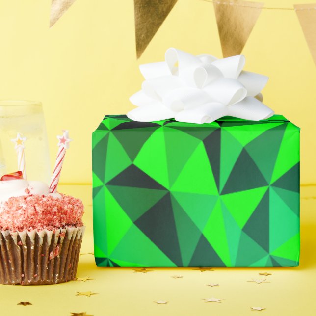 Green Modern Futuristic Abstract St Patricks Party Wrapping Paper (Birthday Party)