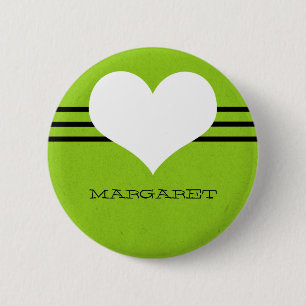 Green Modern Heart Button