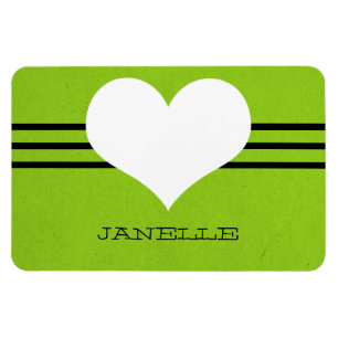 Green Modern Heart Flexi Magnet
