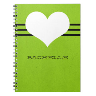 Green Modern Heart Notebook