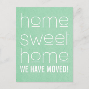 Green Modern Home Sweet Home Postcard