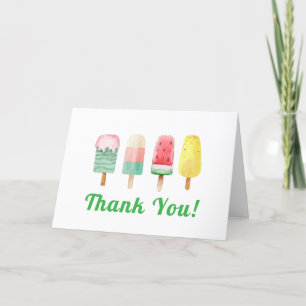 Green Modern Ice Cream Ready To Pop Baby Shower  Thank You Card