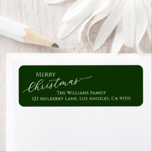 Green Modern Merry Christmas Return Address