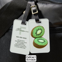 Green Modern Minimal Crochet Kiwi Name Info