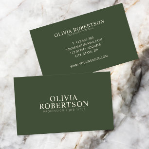 Green Modern Minimalist Professional Business Card