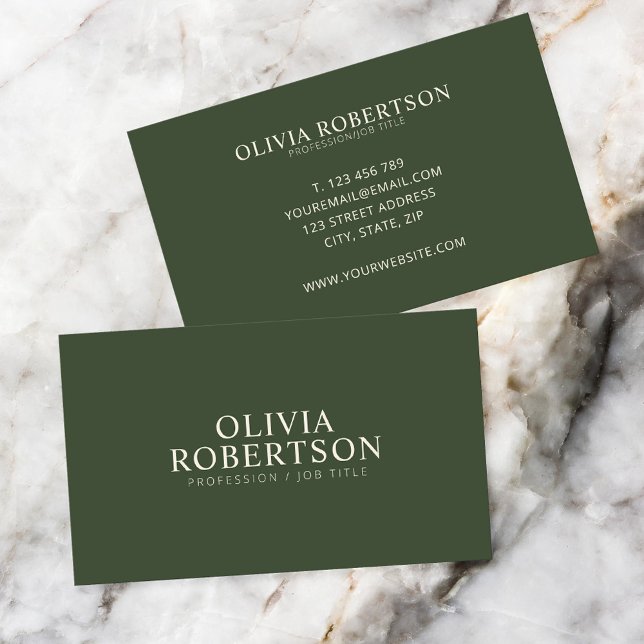 Green Modern Minimalist Professional Business Card (Creator Uploaded)