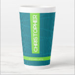Green Modern Personalised Name Latte Mug<br><div class="desc">Enjoy your favourite brew in this green modern Latte mug personalised with your name. Easy to customise,  available in sizes,  and perfect for everyday use or gifting. Fast printing and shipping make it both practical and stylish.</div>