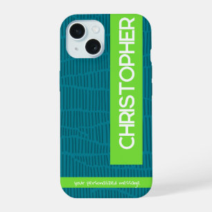 Green Modern Personalised Name Phone Case