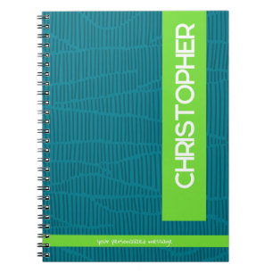 Green Modern Personalized Name Notebook