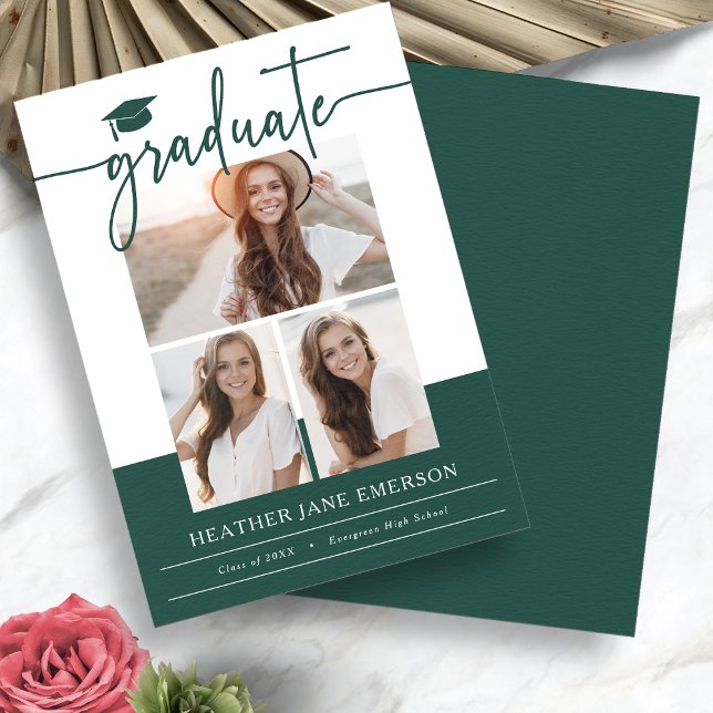 Green Modern Photo Graduation Announcement (Green Modern Photo Graduation Announcement by Painted Paperie
)