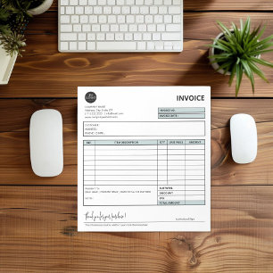 Green Modern Professional Business Invoice Form Notepad