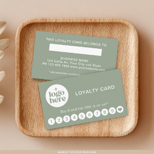 Green Modern Professional Logo Loyalty Card