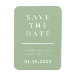 Green Modern Save the Date Magnet