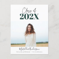 green modern script graduation photo class of 2022