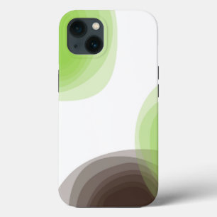 Green, modern, simple, flower abstract graphic iPhone 13 case