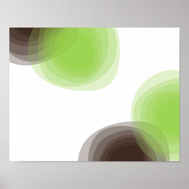Green, modern, simple, flower abstract graphic poster (Front)